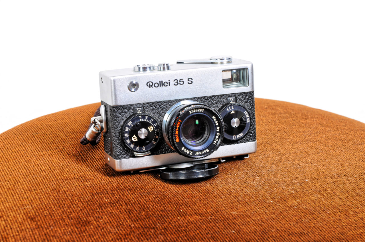 Appareil Photo Argentique Rollei 35 TE - Chrome - Années 80 - Avec Housse
